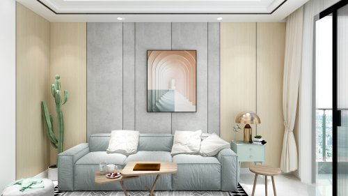竹木纤维·现代沙发背景墙