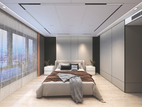 现代-卧室大板顶墙