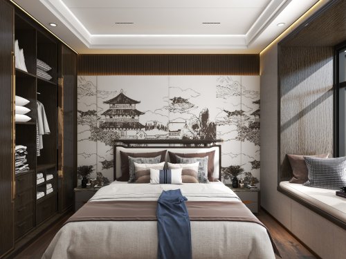 新中式-臥室背景墻