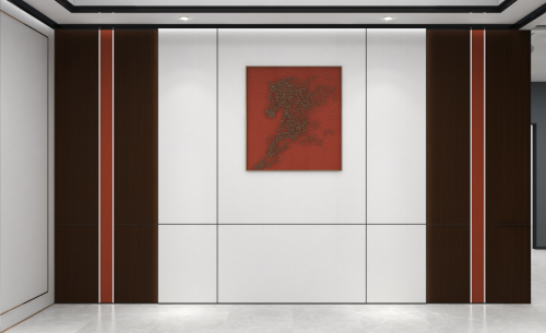 茶室-新中式木飾面背景墻