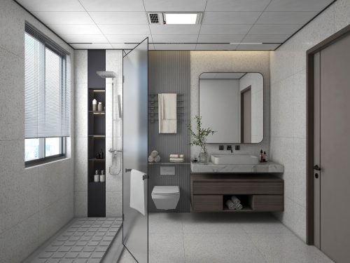 现代-浴室铝扣板吊顶