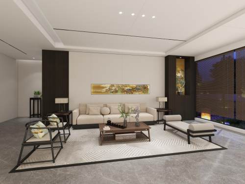 新中式-客厅背景墙