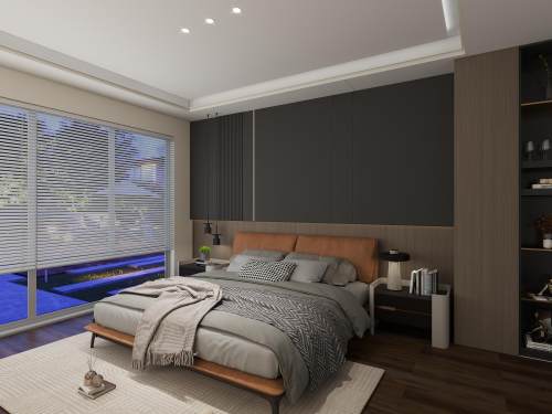 意式简约-卧室背景墙