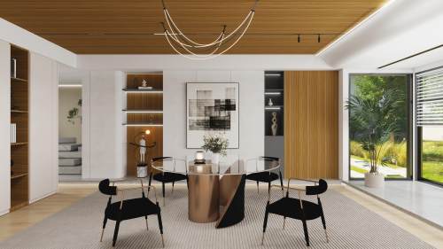 现代-餐厅背景墙